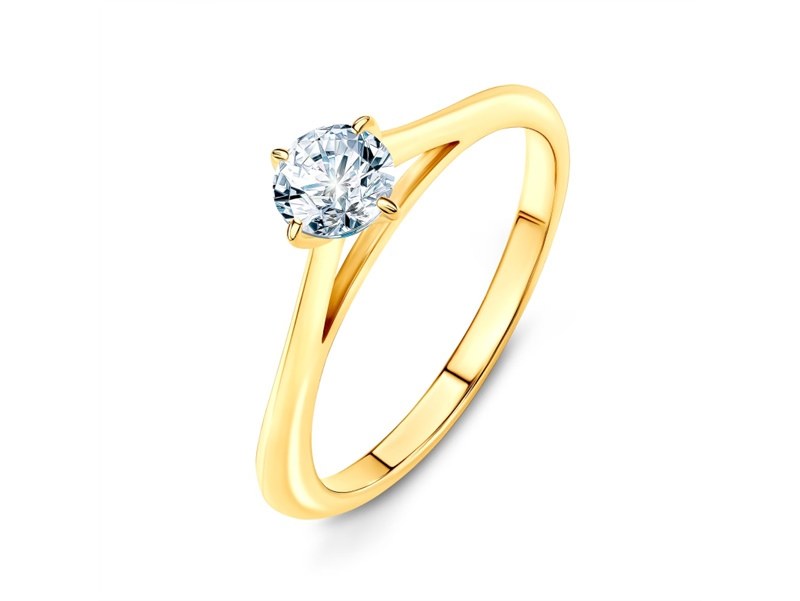 Złoty pierścionek zaręczynowy z diamentem to ponadczasowa klasyka /materiały promocyjne