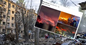 Zmasowany atak na Kijów. Fragmenty dronów spadały na budynki