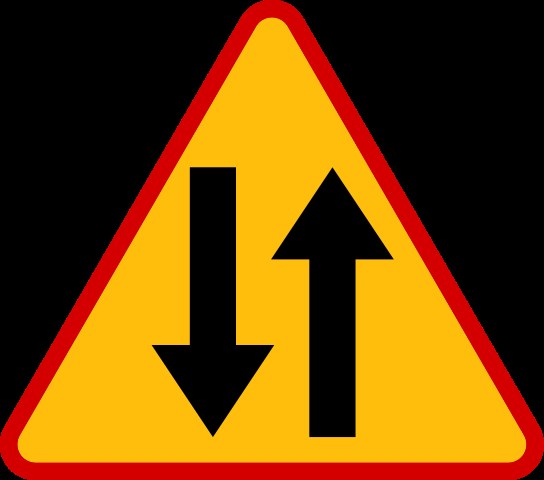 Znak drogowy ważny dla dzieci. Droga dwukierunkowa /Domena publiczna /Wikimedia