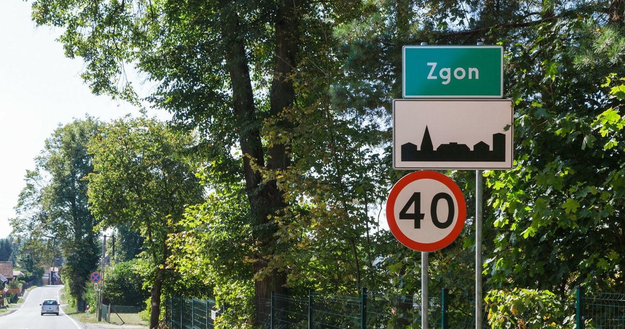 Znak ograniczenia prędkości pod nazwą miejscowości. Co to oznacza? /Lukasz Szczepanski /East News