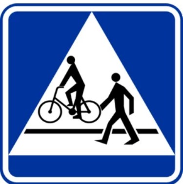 Znak pionowy D-6b, "przejście dla pieszych i przejazd dla rowerów" /materiał zewnętrzny