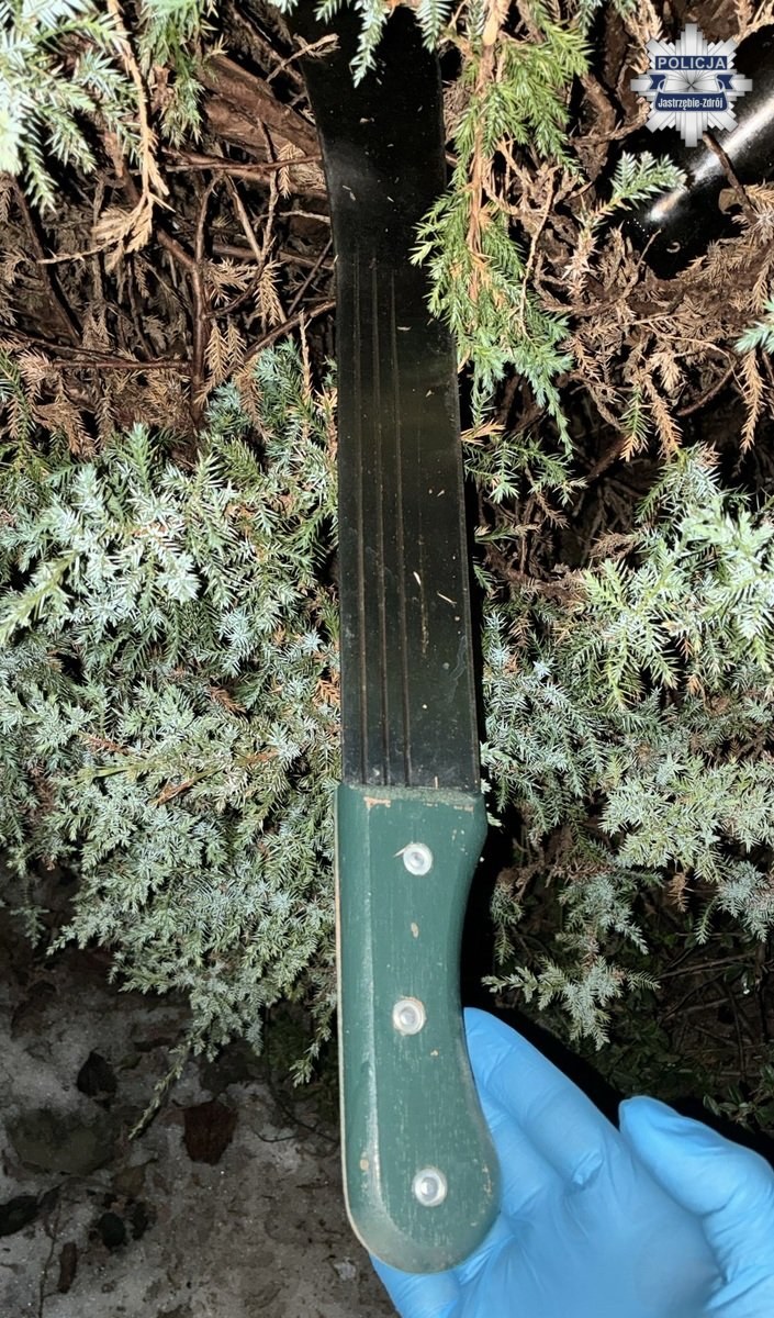 Znaleziona przez policję maczeta, fot. Policja Jastrzębie-Zdrój /