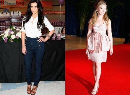 Znane "klepsydry": Kim Kardashian, Scarlett Johansson /Getty Images/Flash Press Media