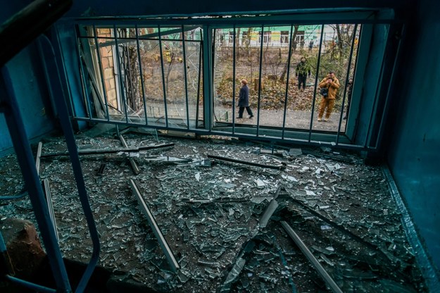 Zniszczenia po ataku dronów na Kijów /Vladyslav Musiienko /PAP