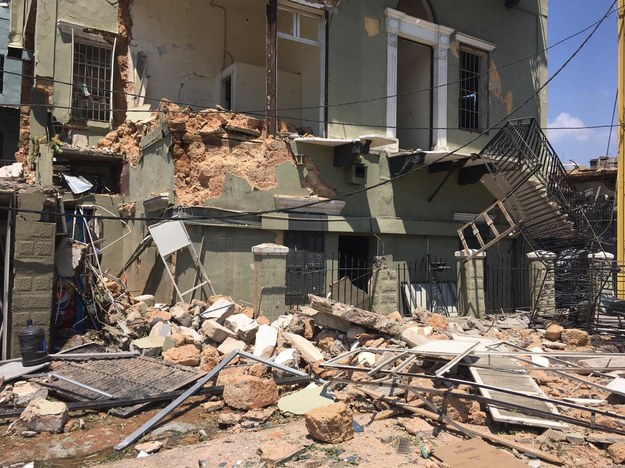 Zniszczenia po eksplozji w Bejrucie /PCPM /