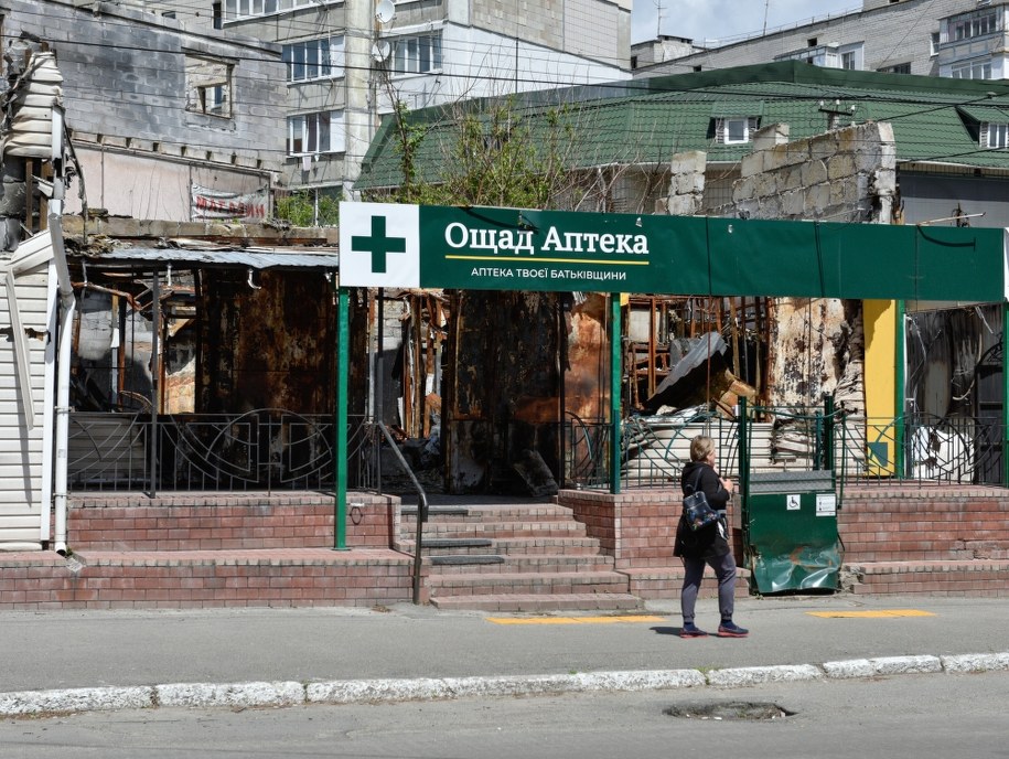 Zniszczenia po rosyjskim ostrzale w Borodziance w obwodzie kijowskim /Maksim Poliszczuk /PAP