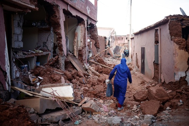 Zniszczenia po trzęsieniu ziemi w Maroku /YOAN VALAT  /PAP/EPA