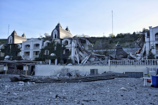 Zniszczenia po wczorajszym rosyjskim ataku lotniczym w Odessie /Alena Solomonova /PAP