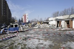 Zniszczenia po wybuchu w Sosnowcu