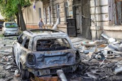 Zniszczenia w centrum Odessy