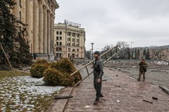 Zniszczenia w Charkowie po rosyjskim ataku