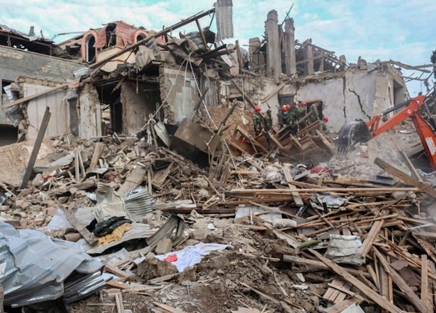 Zniszczenia w Gandży /AZERBAIJAN FOREIGN MINISTRY PRESS  /PAP/EPA