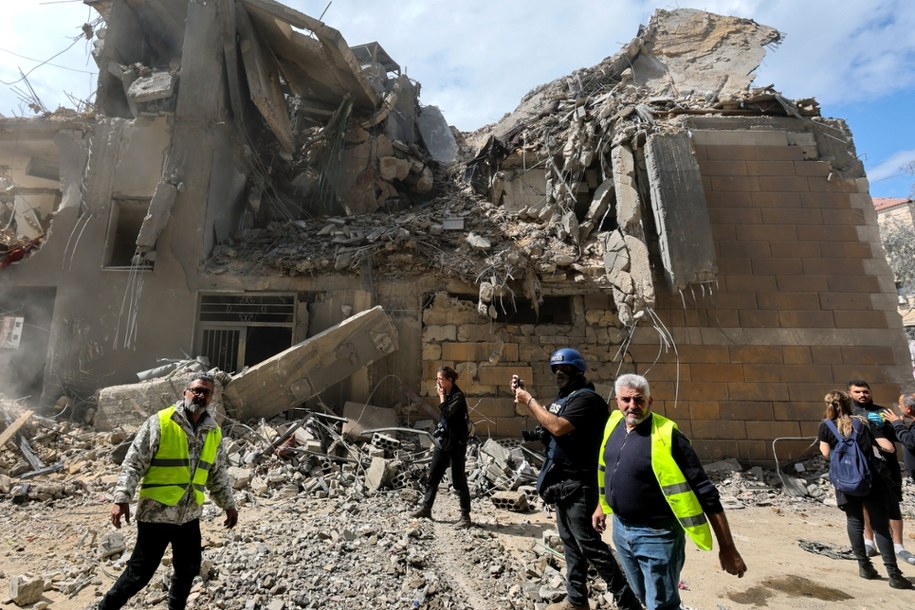 Zniszczenia w Libanie po ataku Izraela /WAEL HAMZEH /PAP/EPA