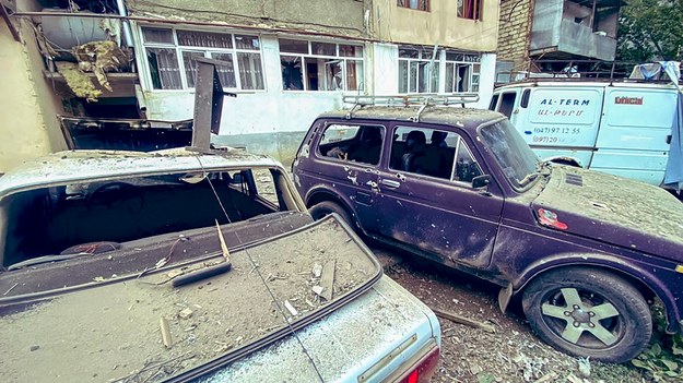 Zniszczenia w mieście Stepanakert /SARGSYAN / OC MEDIA / HANDOUT /PAP/EPA