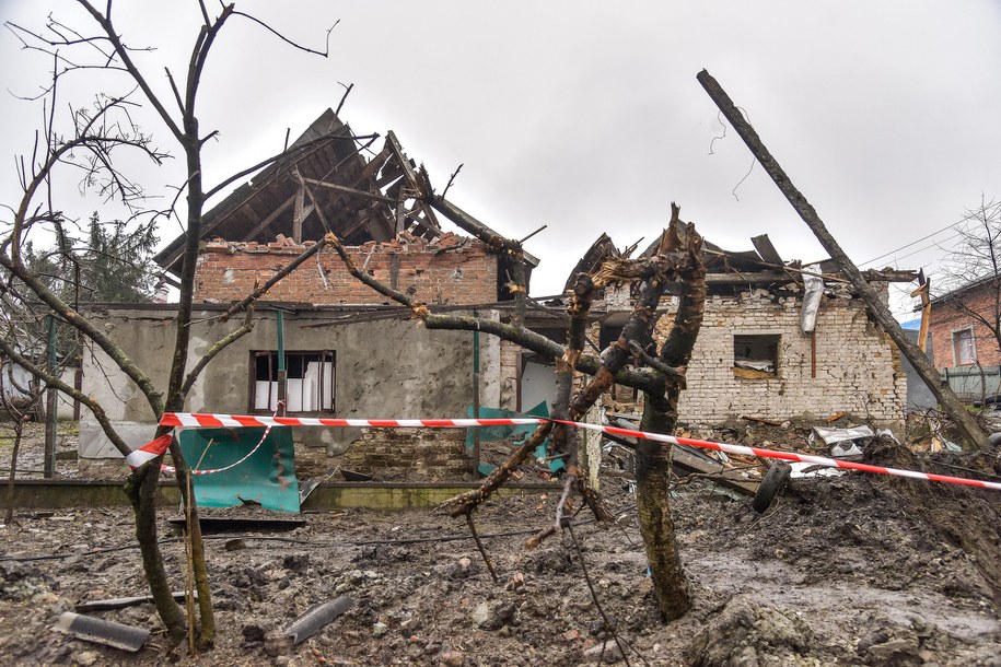 Zniszczenia w obwodzie lwowskim /Vitaliy Hrabar /PAP/EPA