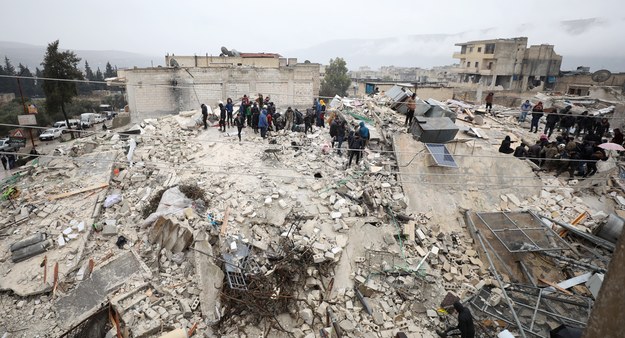 Zniszczenia w prowincji Idlib po trzęsieniu ziemi /YAHYA NEMAH /PAP/EPA