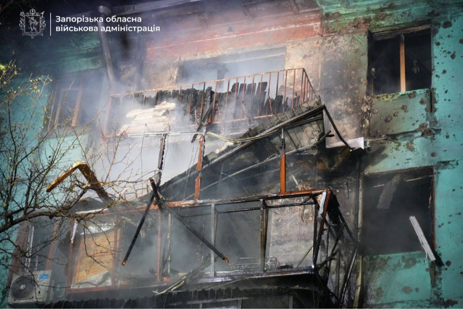 Zniszczenia w Zaporożu /Zaporoska Obwodowa Administracja Państwowa/Facebook /