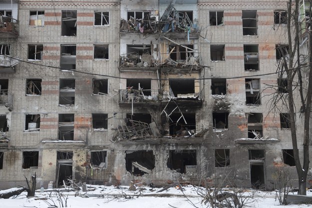 Zniszczone osiedle w Charkowie. /STANISLAV KOZLIUK /PAP/EPA