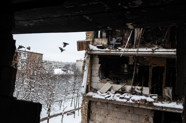 Zniszczone po rosyjskim ataku miasto Borodzianka k. Kijowa /Viacheslav Ratynskyi /PAP