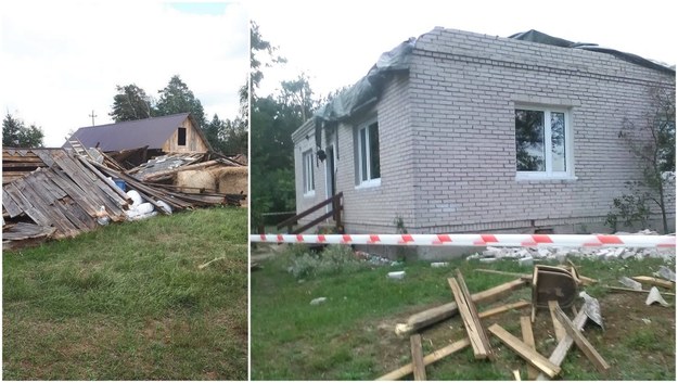 Zniszczone w nawałnicy dom i budynki gospodarcze rodziny Makarewiczów /Damian Makarewicz /Archiwum prywatne