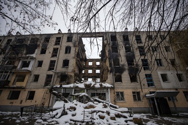 Zniszczony budynek w podkijowskiej Borodziance na zdjęciu z grudnia 2022 roku /AA/ABACA /PAP/Abaca