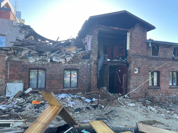 Zniszczony dom przy ul. Wodnej w Chełmży /Stanisław Pawłowski /RMF FM