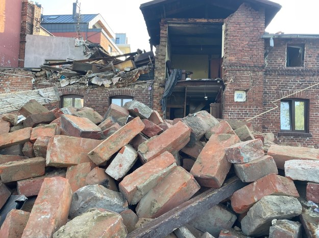 Zniszczony dom przy ul. Wodnej w Chełmży /Stanisław Pawłowski /RMF FM