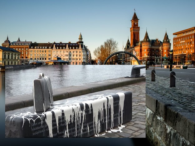 Zniszczony pomnik Raoula Wallenberga w Helsingborg (Szwecja) /Shutterstock