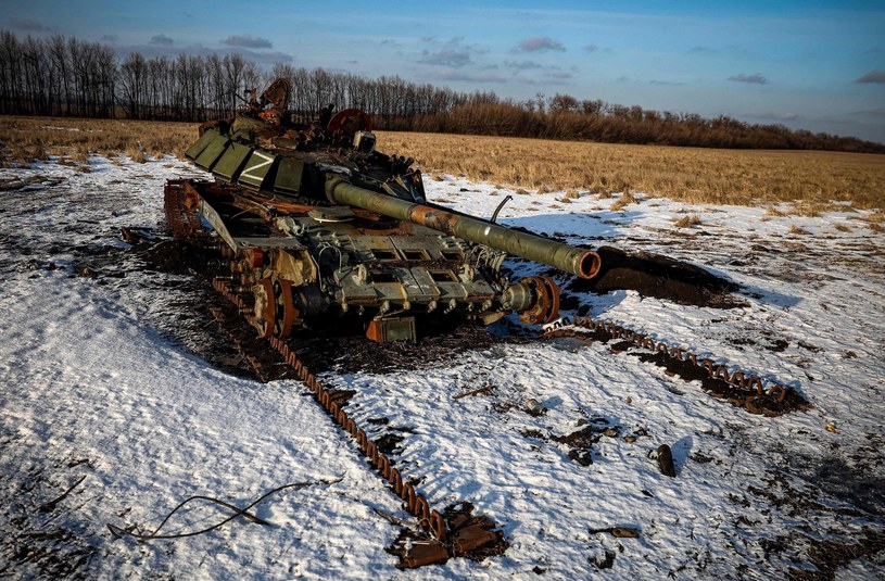 Zniszczony rosyjski czołg /AFP/Anatolii Stepanov /AFP