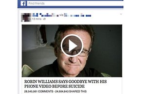 "Zobacz jak Robin Williams żegna się ze światem" - uwaga na oszustwo!