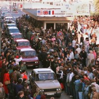 Trabanty oczekujące na wjazd do RFN