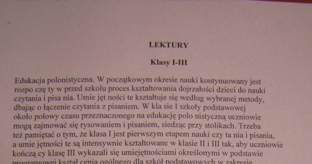 Zobacz listę szkolnych lektur