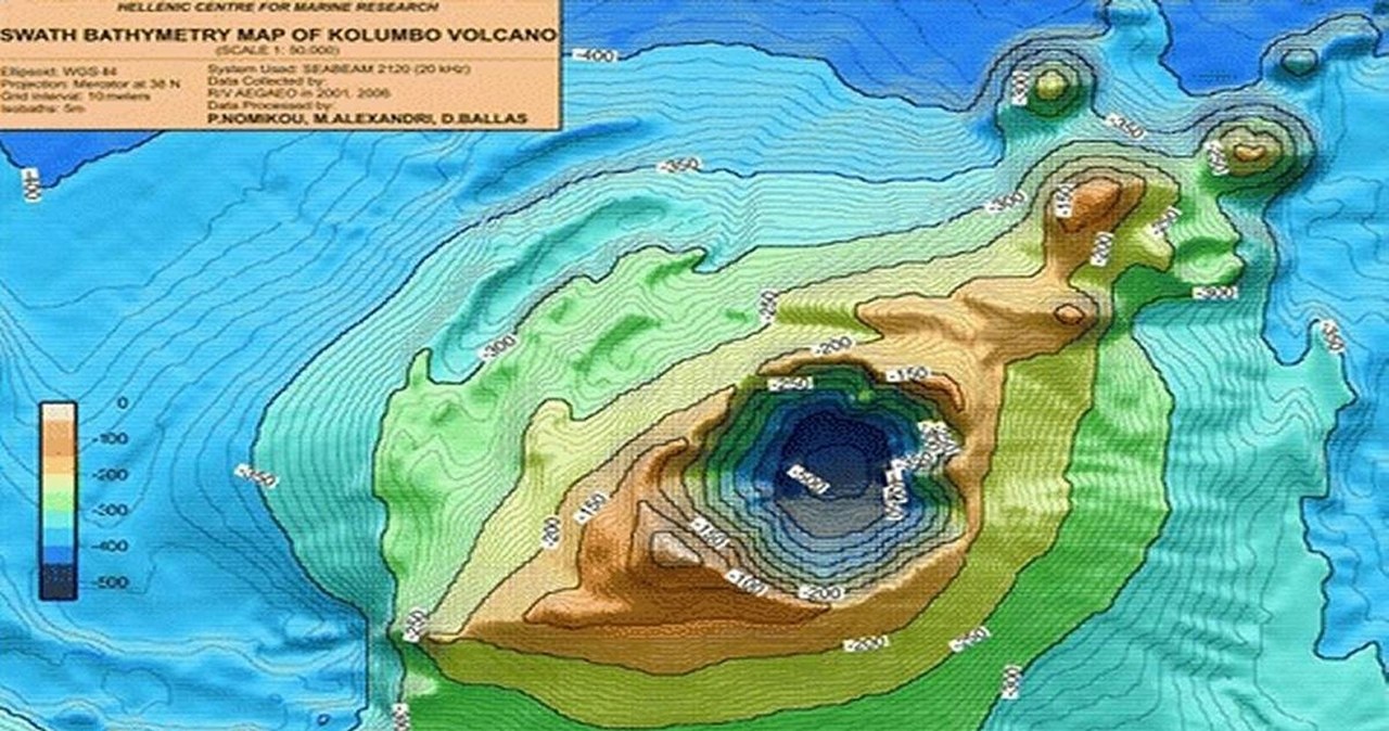 Zobrazowanie podmorskiego wulkanu Kolumbo na Morzu Egejskim /Hellenic Centre For Marine Research. /materiały prasowe