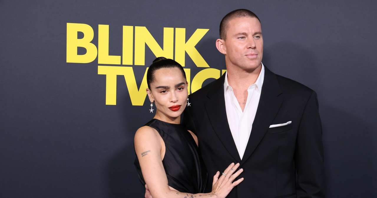 Zoë Kravitz i Channing Tatum podczas premiery filmu "Mrugnij dwa razy" /Rodin Eckenroth / Stringer /Getty Images