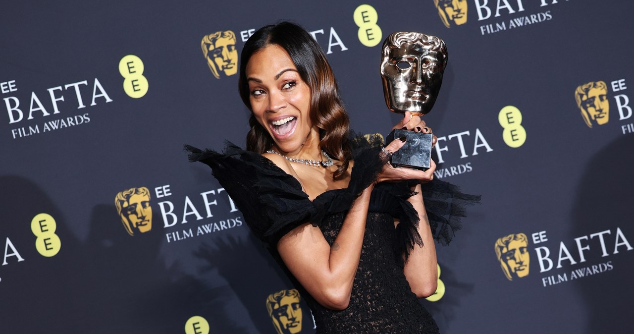 Zoe Saldaña z nagrodą BAFTA za drugoplanową rolę w filmie "Emilia Pérez" /Dave Benett / Contributor /Getty Images