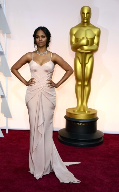 Zoe Seldana, amerykanska aktorka na oscarowej Gali 2015 /MIKE NELSON /PAP/EPA