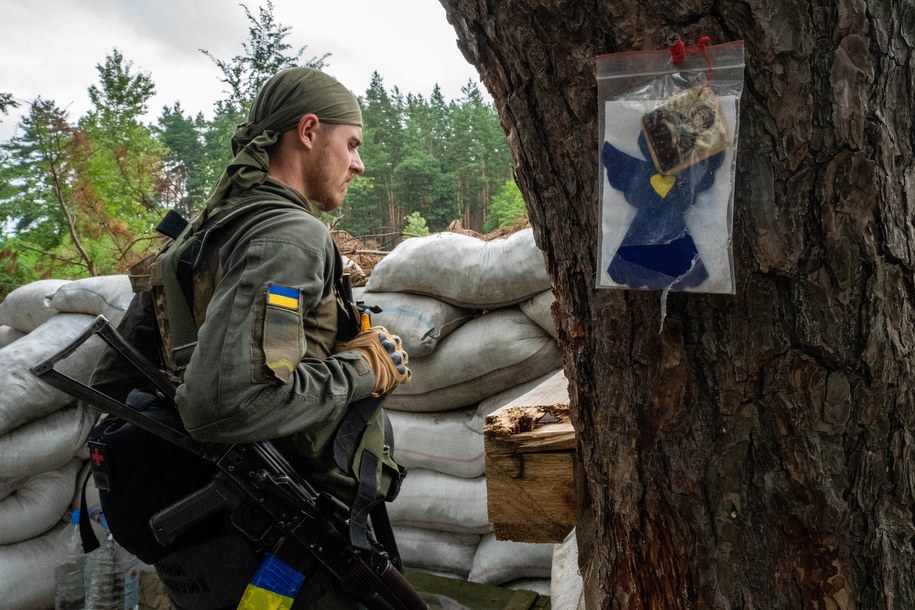 Żołnierz Gwardii Narodowej pod Charkowem /Mykola Kalyeniak /PAP
