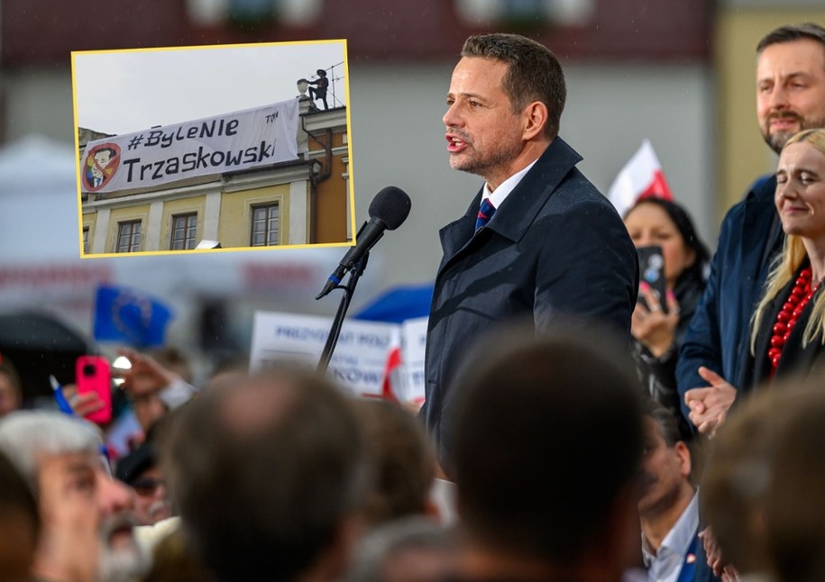 "Zorro z Tarnowa" na wiecu Rafała Trzaskowskiego /Paweł Topolski /PAP