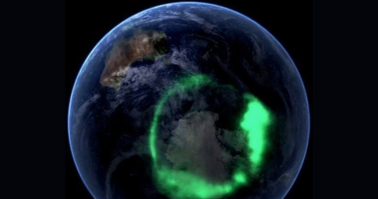Zorza kojarzy się z biegunem północnym, ale występuje także wokół bieguna południowego (aurora australis), a nawet w innych punktach Ziemi. /Domena publiczna /Wikimedia