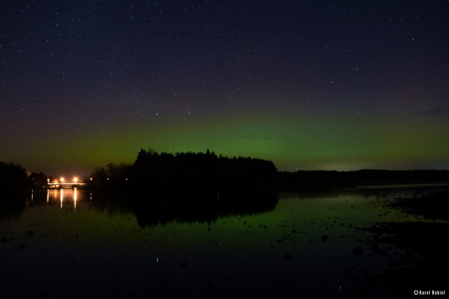 Zorza polarna w okolicach Nowogrodu na Mazowszu /Autor: Karol Babiel /