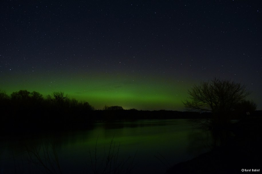 Zorza polarna w okolicach Nowogrodu na Mazowszu /Autor: Karol Babiel /