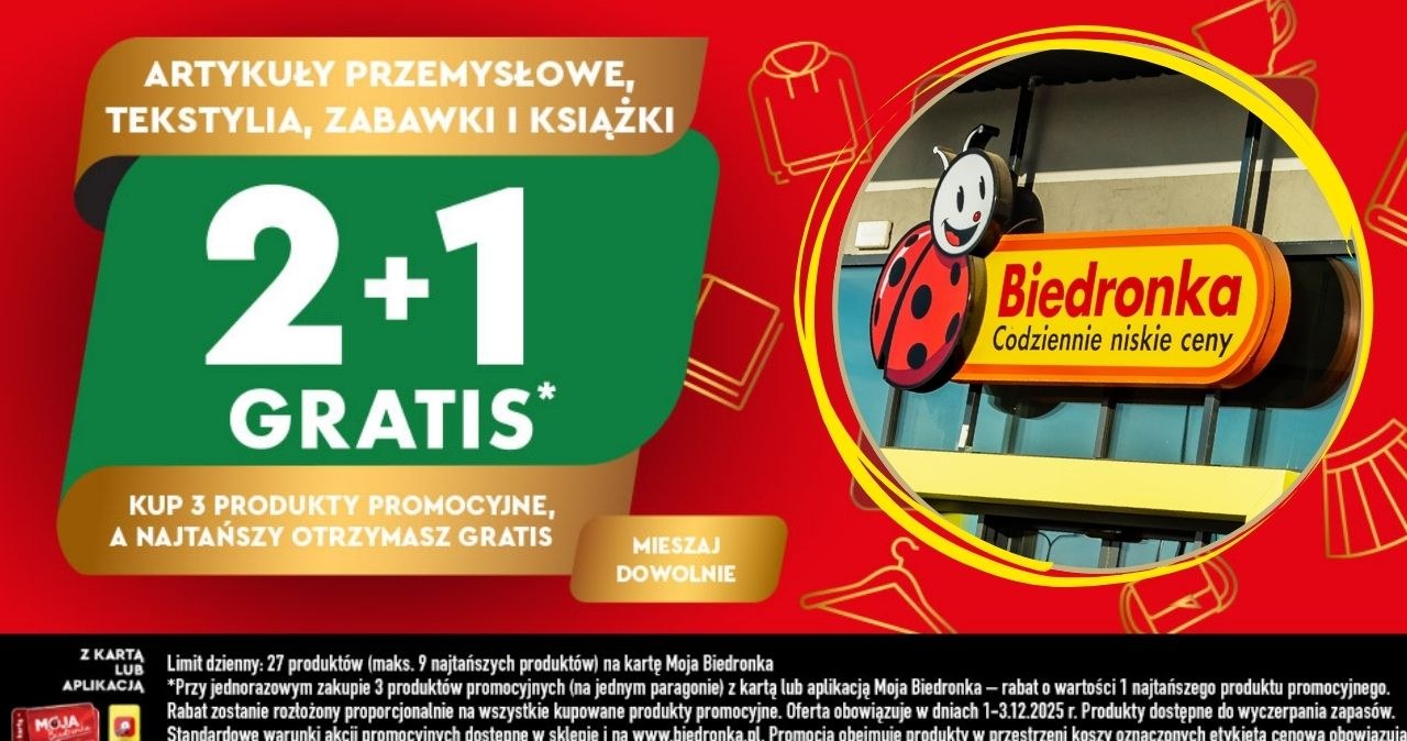 Zrób świąteczne zakupy w Biedronce. Trzeci produkt dostaniesz GRATIS /Biedronka /INTERIA.PL