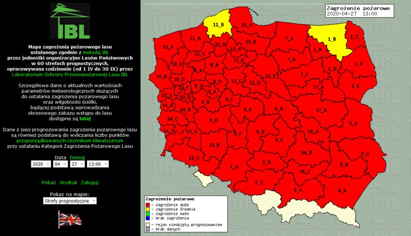 źródło: bazapozarow.ibles.pl/zagrozenie/ /