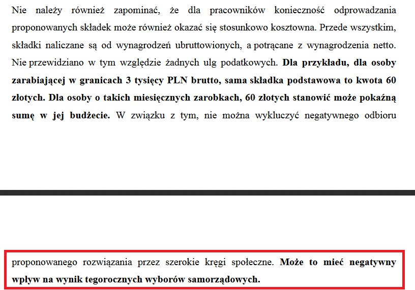 Źródło: Fragment uwag Ministerstwa Energii /