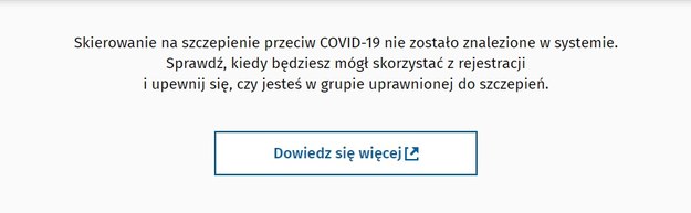 Zrzut ekranu https://pacjent.erejestracja.ezdrowie.gov.pl/ /Zrzut ekranu
