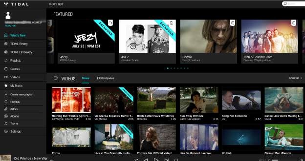 Zrzut ekranu z desktopowej wersji serwisu Tidal /materiały prasowe