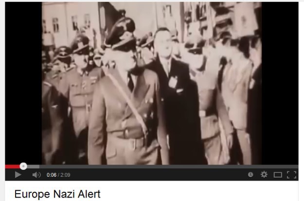 Zrzut ekranu z filmu "Europe Nazi Alert", jaki został umieszczony na podmienionych stronach /YouTube