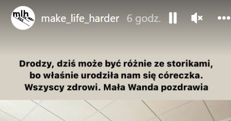 Zrzut ekranu z relacji na Instagramie "Make life harder" /Instagram /materiały prasowe