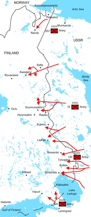 ZSRR zaatakował Finlandię z kilku miejsc na długości całej granicy /Peltimikko/domena publiczna /Wikipedia