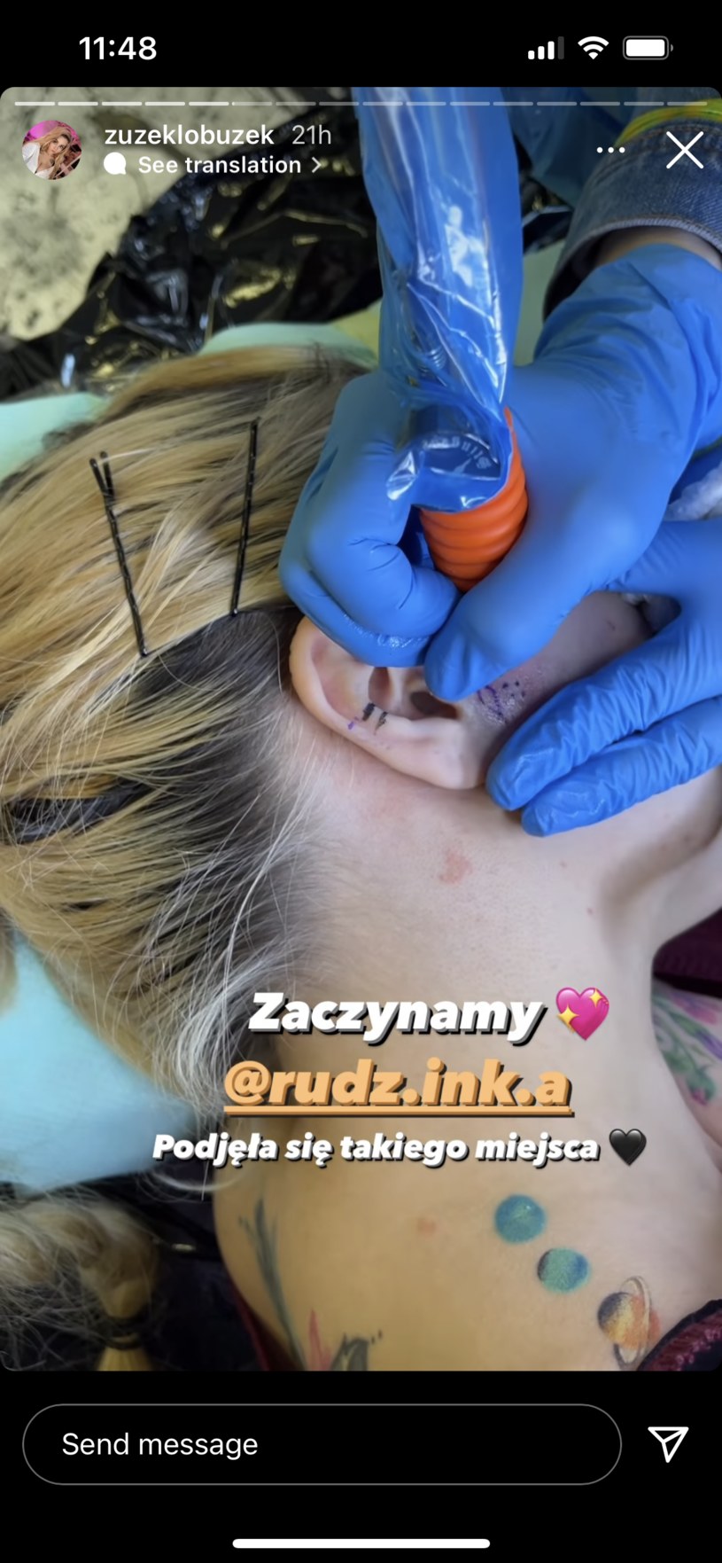 Zuzanna Borucka wytatuowała sobie twarz i uszy! / @zuzeklobuzek /Instagram /Instagram